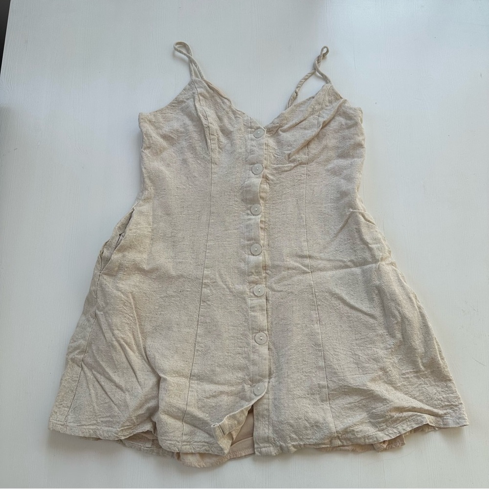 Cream Button-Down Dress